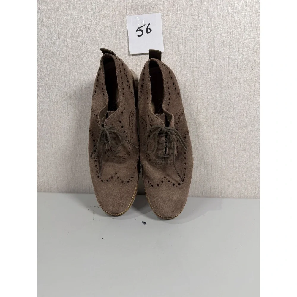 Cole Haan Zerogrand Wingtip Oxford Brown Suede Shoes C26225 Mens 8 M